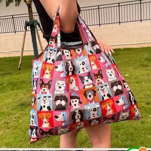 Colorful Dog Print Tote Bag